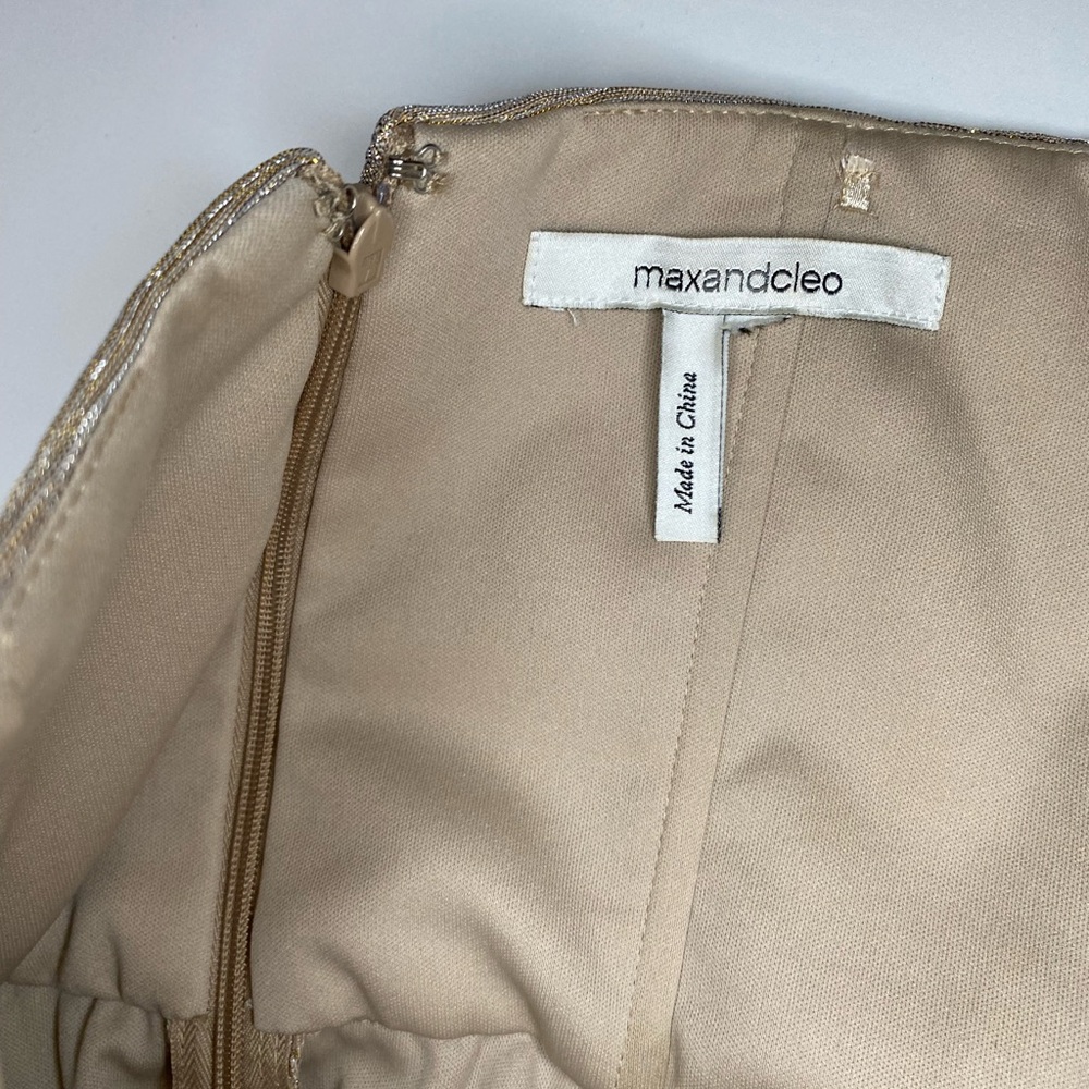 Max & Cleo Metallic Gold Dress View 5